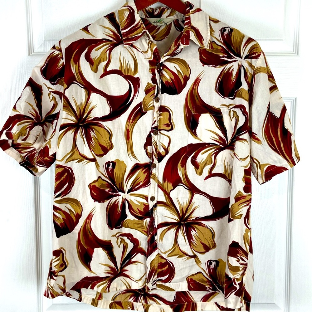 Aloha Days Hawaii Short Sleeve Button Down Hawaiian Shirt Floral Mens XL